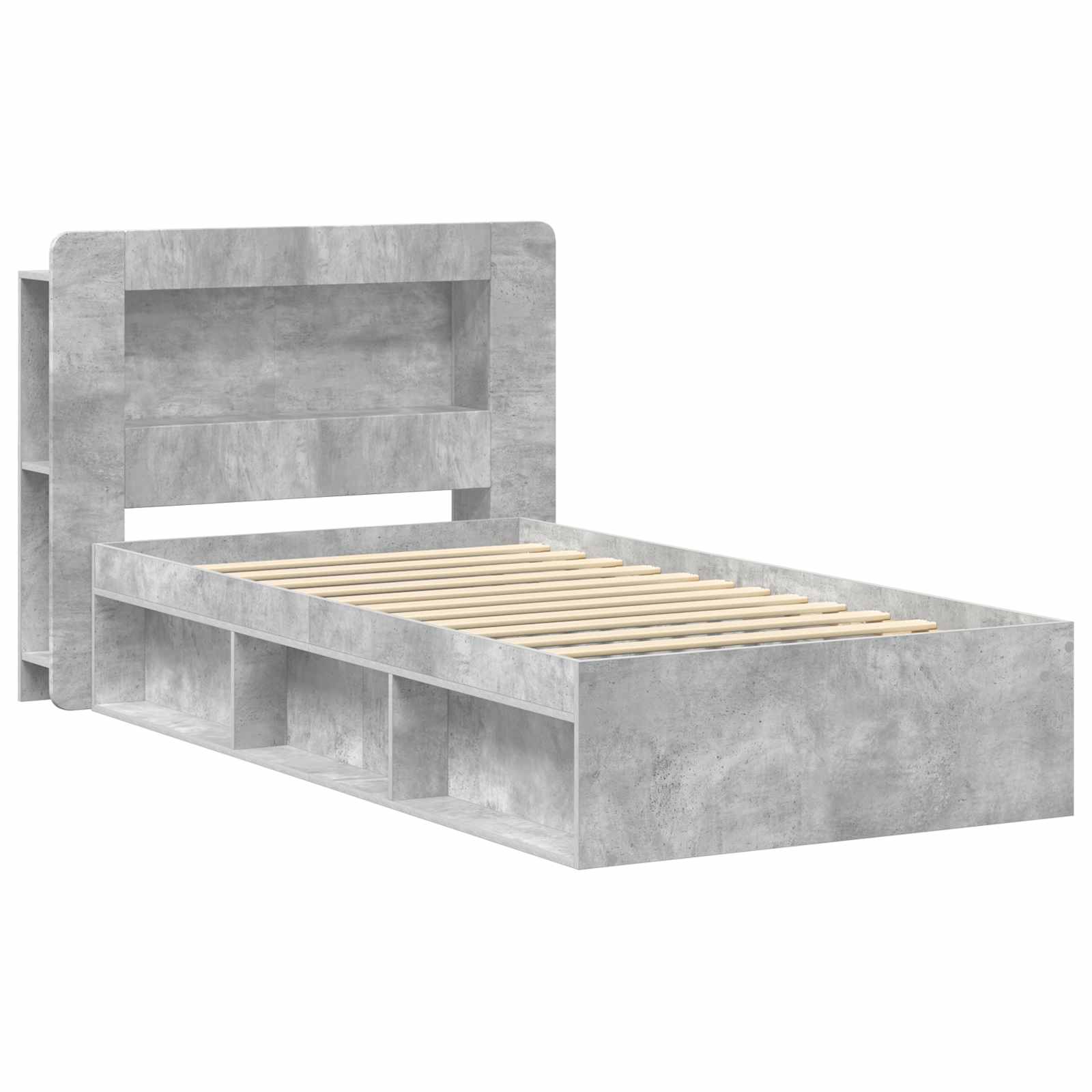 Telaio Del Letto Con Storage Grigio Cemento