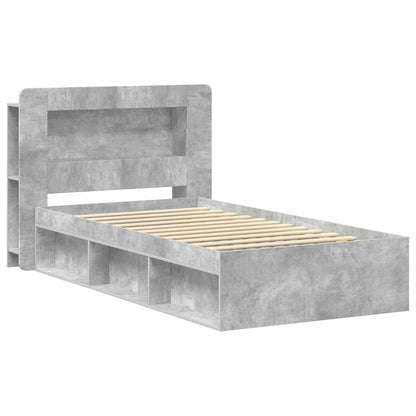 Telaio Del Letto Con Storage Grigio Cemento