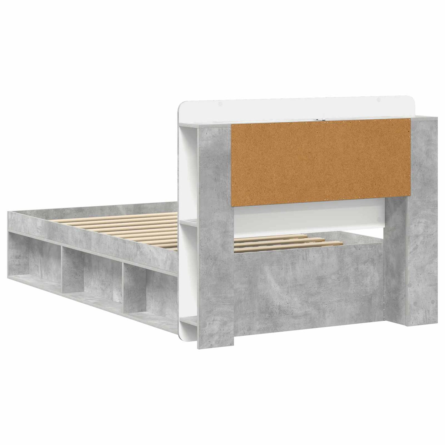 Telaio Del Letto Con Storage Grigio Cemento