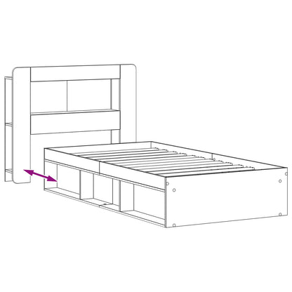 Telaio Del Letto Con Storage Grigio Cemento
