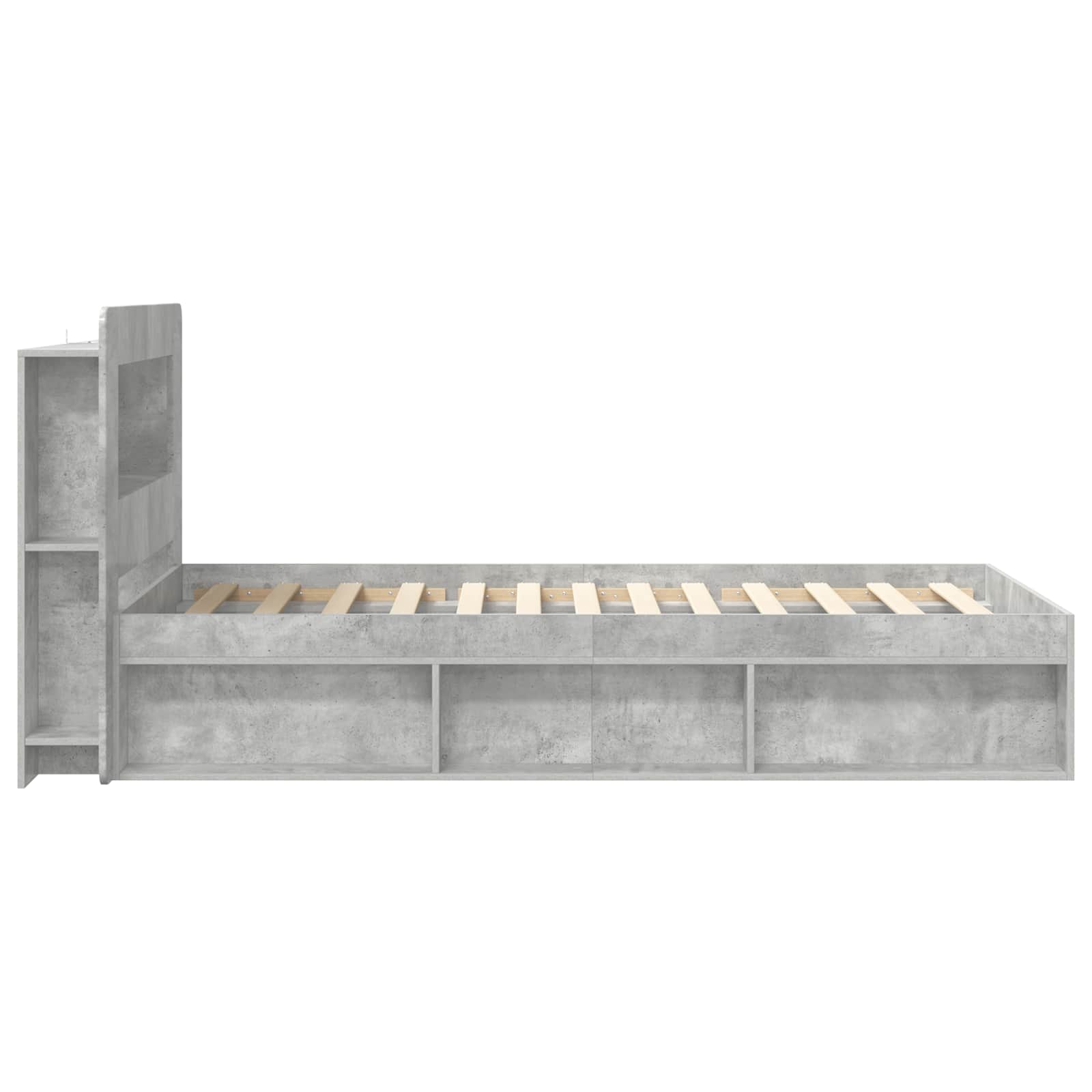 Telaio Del Letto Con Storage Grigio Cemento
