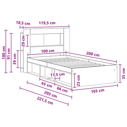 Telaio Del Letto Con Storage Grigio Cemento