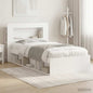 Telaio Del Letto Con Storage Con Testiera Bianco