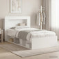 Telaio Del Letto Con Storage Con Testiera Bianco