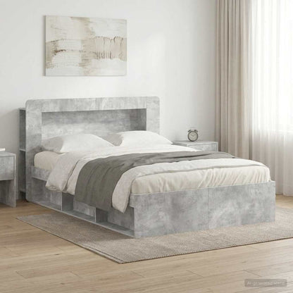 Telaio Del Letto Con Storage Grigio Cemento