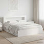 Telaio Del Letto Con Storage Con Testiera Bianco