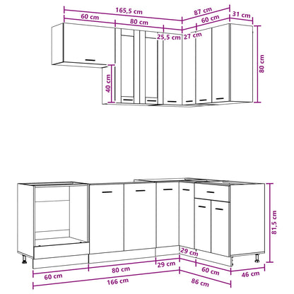 Unità Cucina Lyon 8 Pz Legno Ingegnerizzato