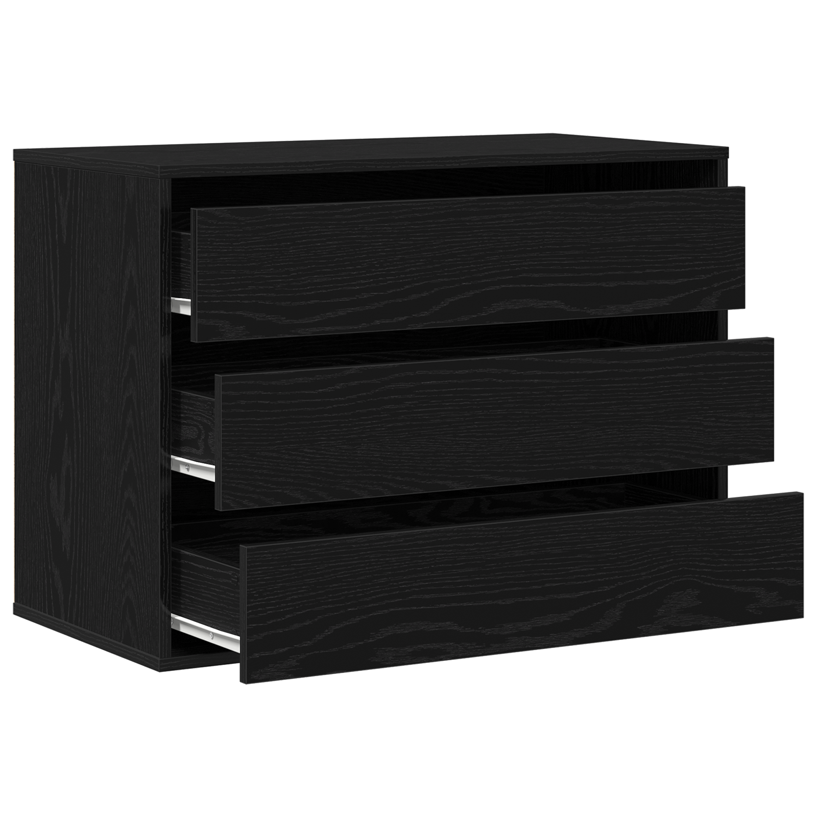 Mobile Con Cassetti Nero Legno Multistrato