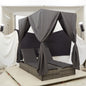 Lettino Da Sole Doppio Turchese 205 X 129 X 200 Cm Polyrattan